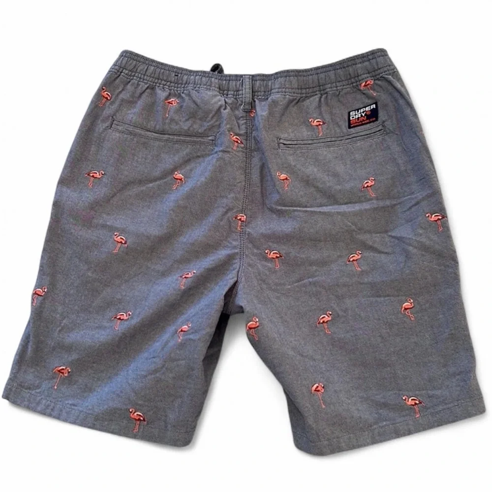 Superdry Sunscorched Flamingo Embroidered Shorts Gray S